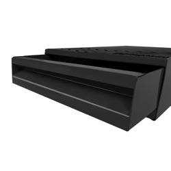 Commercial Detergent Dispenser Drawer – Single - 380x280x80 mm - Black - Easy-Clean - Rubber Feet - Stainless Steel & Galvanized Housing