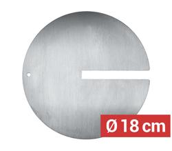 Meat Plate for Doner Kebab Skewer with Slot - Ø180mm - Stainless Steel - for 12x12mm skewers