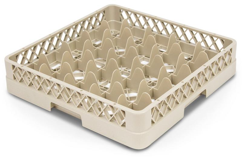 Diskback - Rack-Master - 500x500x105 mm - 25 fack - med handtag - beige - för glas - Ø 114 mm
