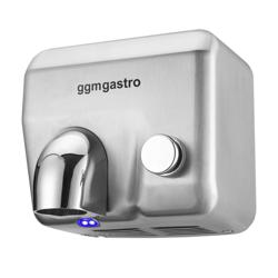 Asciugamani elettrico con Pulsante - 2300W - Acciaio inox satinato