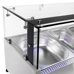 Gekoelde opzetvitrine PREMIUM met LED-verlichting - 1400x335mm - 6x GN 1/4