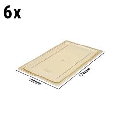 (6 τεμάχια) CAMBRO | H-PAN™ - Ανθεκτικά στη θερμότητα επίπεδα καπάκια GN 1/1 - Κεχριμπάρι