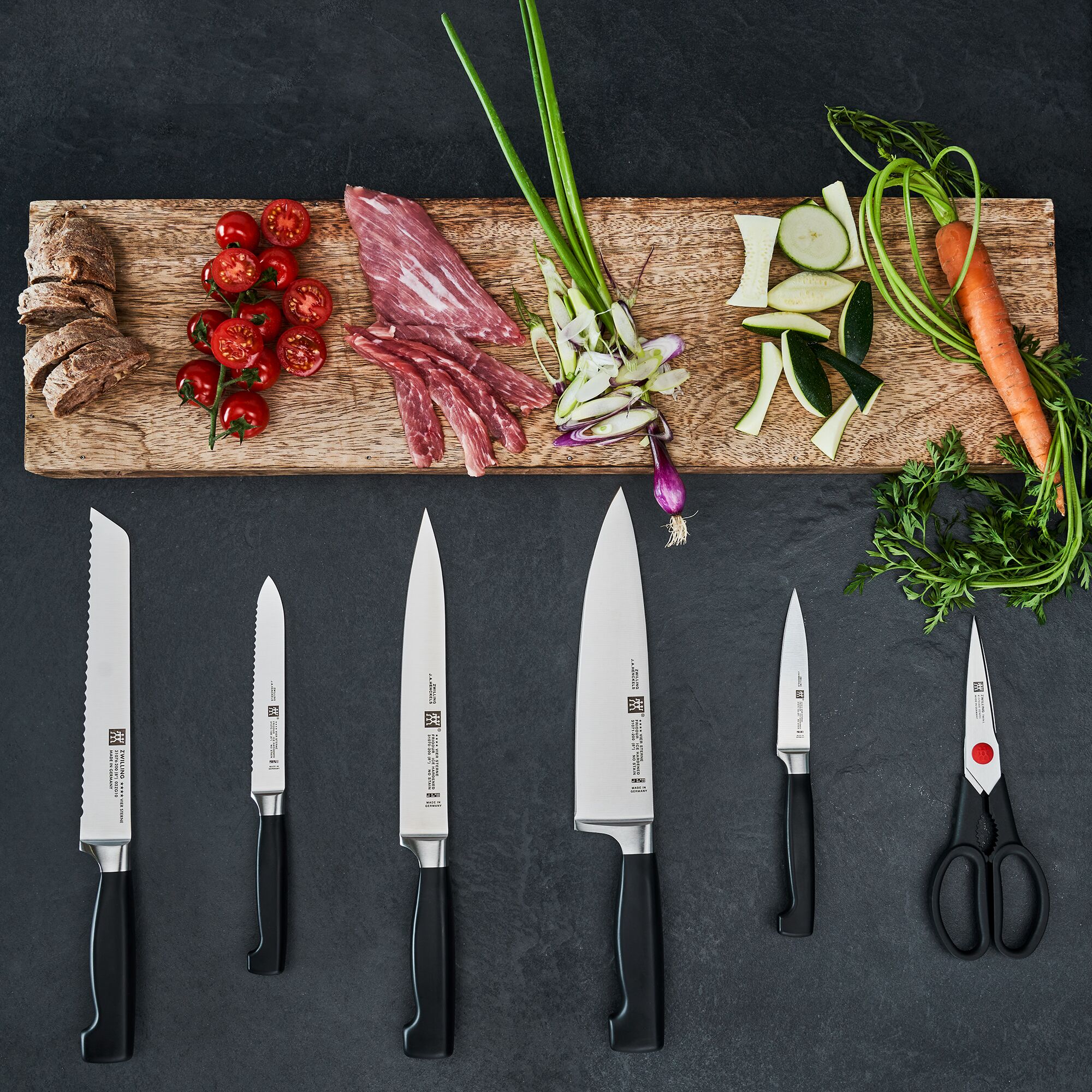 ZWILLING | VIER STERNE SharpBlock - Bloc de couteaux auto-aiguisant - 7 pièces - Marron