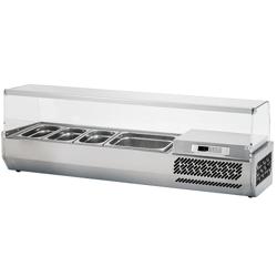Vitrina de balcão refrigerada - 1,3 x 0,35 m - para 5x 1/4 recipientes GN
