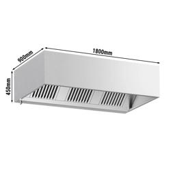 Commercial Wall-Mounted Extractor Hood – 1800mm – with Baffle Filters & Lighting