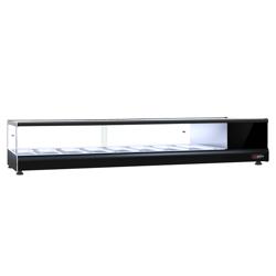 Vitrine à tapas réfrigérée PREMIUM - 1727x405mm - 8x GN 1/3 - Noir