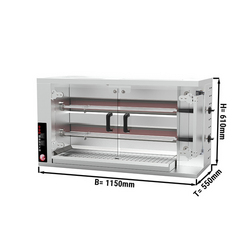 Gas Hähnchengrill - 9,4kW - mit 2 Spießen für bis zu 10 Hähnchen