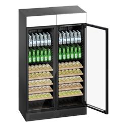 (2 stuks) Drankenkoelkast - 1190mm - 345L - frameloze glasdeur - met 2 glasdeuren & lichtbak & LED-interieurverlichting - zwart