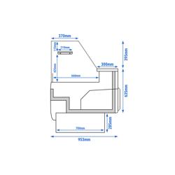 Arca de conservação de congelados, angular 2,50 m / 0,95 m