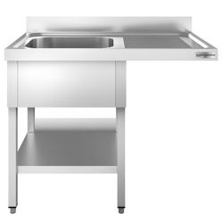 Mycí stůl s prostorem na myčku 1,2 m - 1 dřez vlevo D 40 x Š 40 x H 25 cm