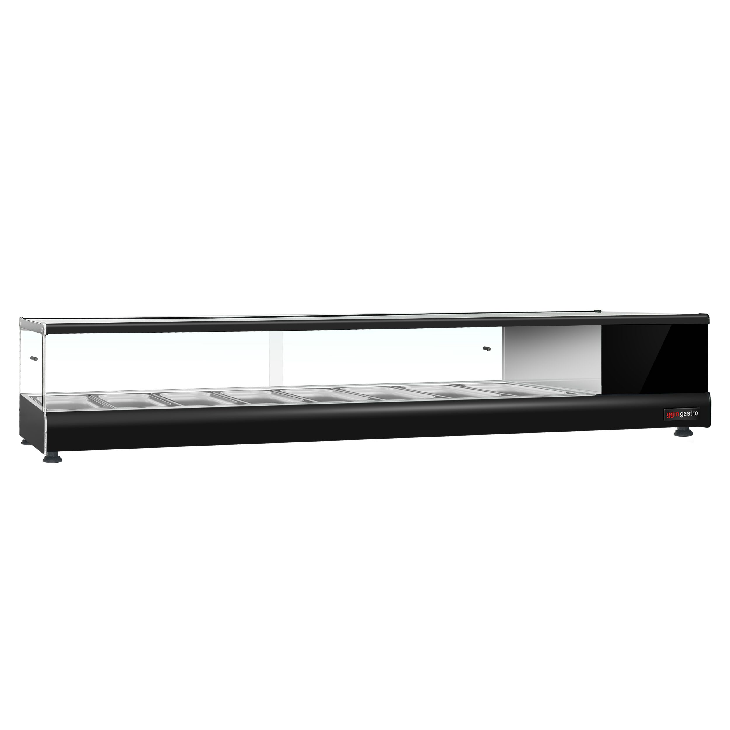 Vitrine à tapas réfrigérée PREMIUM - 1727x405mm - 8x GN 1/3 - Noir