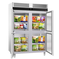Vrieskast RVS PREMIUM - GN 1/1 - GN 2/1 - 1400mm - 1400liter - tot -20°C tot -10°C - met 4 halve deuren - geforceerde koeling, automatische ontdooiing & LED‑verlichting