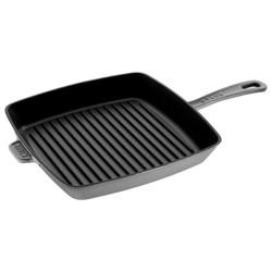 STAUB | Pure Grill Square Cast Iron Grill Pan – 30x30 cm - Graphite Grey - American Grill, Enamelled Interior