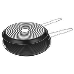 (2 uds) Sartén doble para tortillas - Aluminio - Ø 320mm - Altura: 60mm - Antiadherente - Apta lavavajillas