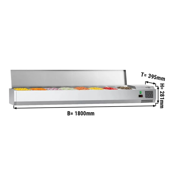 Kühlaufsatzvitrine ECO - 1800x395mm - 8x GN 1/3