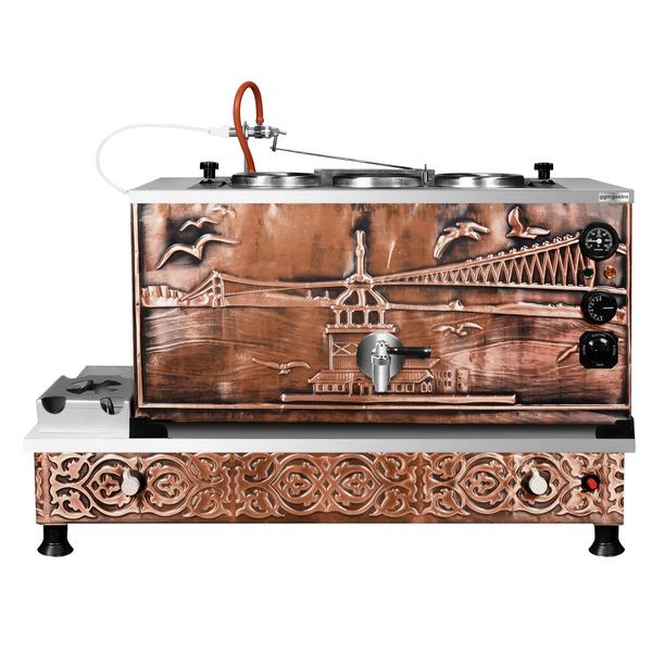 Samovar de cobre - Gas y eléctrico - 940mm - 33 litros - 2,5 kW - Estilo Estambul