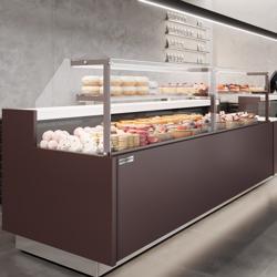 Gebaksvitrine RIGA - 1682x990mm - 138 liter - met 2 deuren - met 2 legroosters