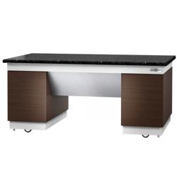 Elemento neutro de bancada - 2000x800x900mm - Tampo em granito preto - 4 portas com Soft‑Close - Norma CE - com 4 rodas giratórias