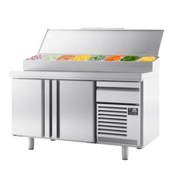Saladette refrigerata professionale - 1618x800mm - 2 porte e 1 cassetto - per 9x GN 1/3 vaschette