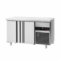 Koelwerkbank PREMIUM - 1400x700mm - 281 liter - kleur wit - met 2 deuren - incl. snijplank wit - snijplaat wit