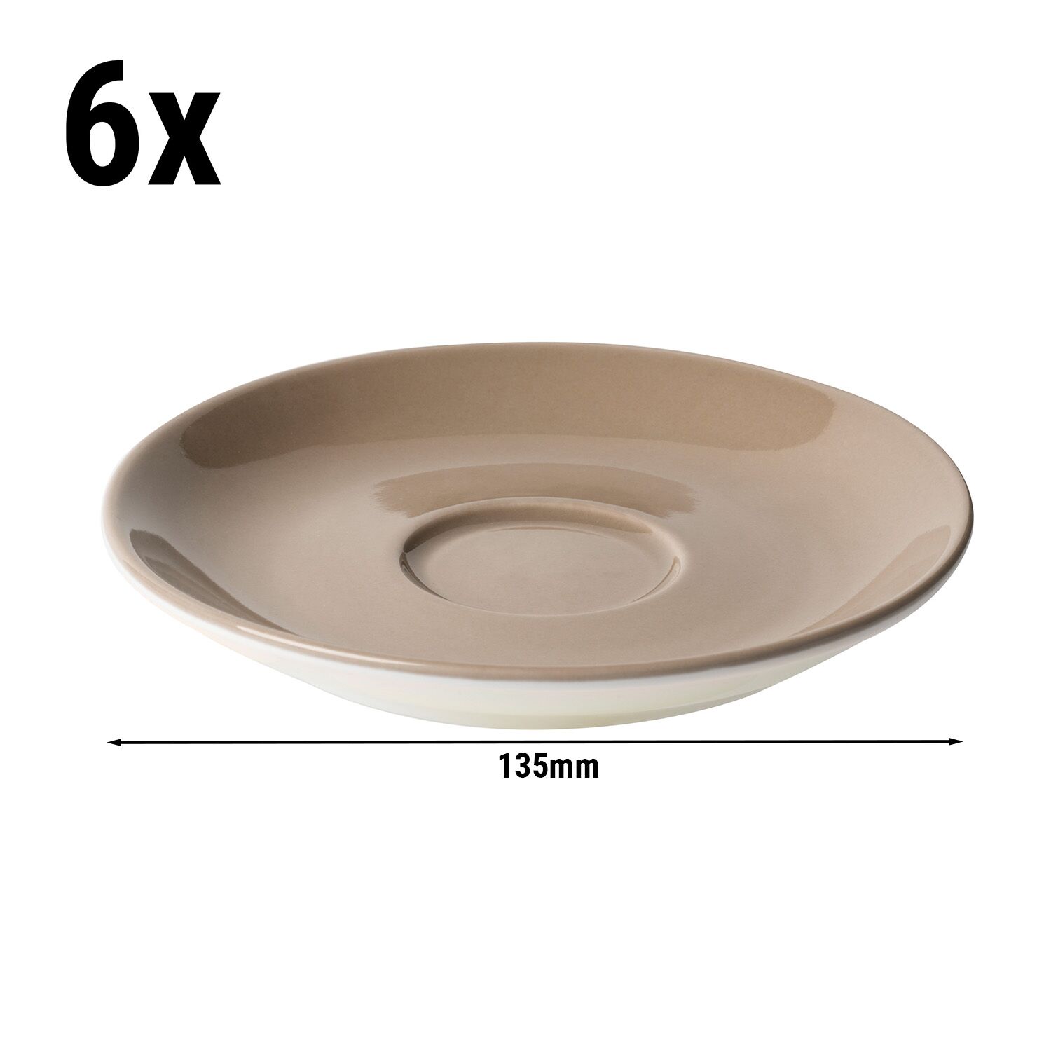 (6 pièces) BART COLOUR CAFE – Sous-tasse à café – Ø 135 mm – Marron