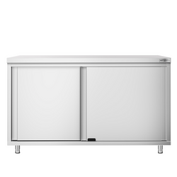 Työkaappi PREMIUM ruostumattomasta teräksestä - 1400x600mm - liukuovella ilman jalustaa