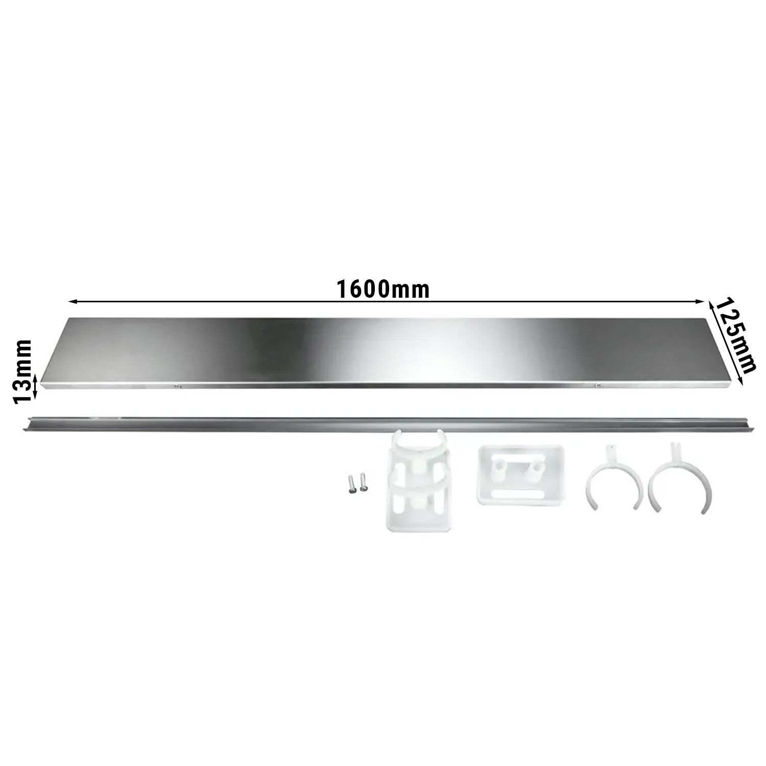 Socle en inox – longueur : 1600 mm