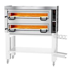 Forno elettrico per pizza - 1480x1360mm - 9+9 pizze Ø34cm - Touch - fino a 450°C - incl. Cappa