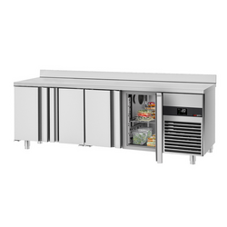 Koelwerkbank PREMIUM - 2330x700mm - met 4 deuren & achterwand
