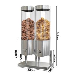 Cereal Dispenser - double - Ø120mm - Chrome - Lever Dispense