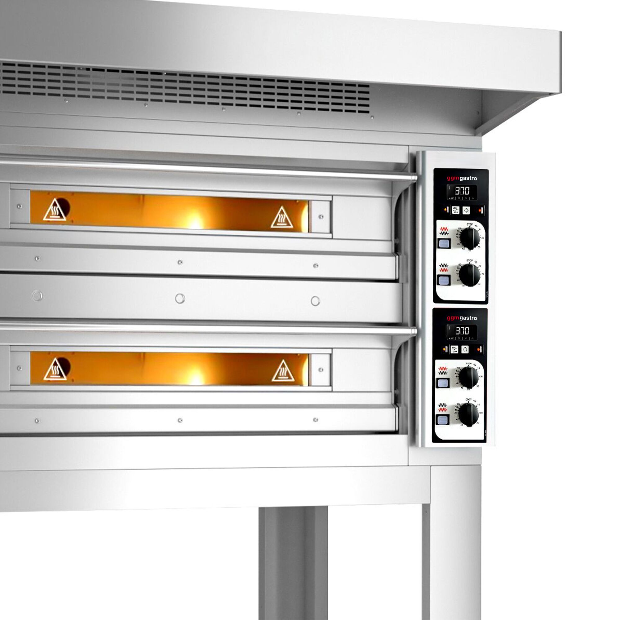 Elektrische pizzaoven - 9+9x 33cm - Handmatig - incl. afzuigkap & onderstel