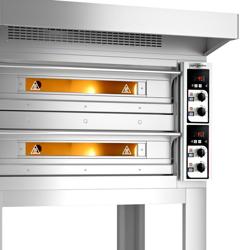 (2×) Commercial Double-Deck Electric Pizza Oven Manual ANTONIO – 9+9 Ø33 cm each - 400°C - 22.4 kW - Hood & Stand
