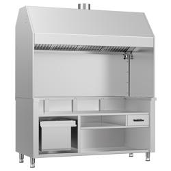 Elemento neutro para churrasqueira a carvão vegetal - com aço inoxidável - 1,8 m