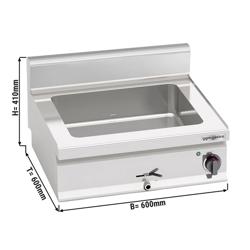 Asztali Bain marie – elektromos - 1,20 kW - GN 1/4, 150 mm magas - leeresztőcsappal