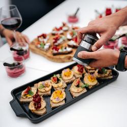 (3 шт.) PEUGEOT | APPOLIA - Керамічна сервірувальна тарілка - Шиферно-сірого кольору - 400 мм