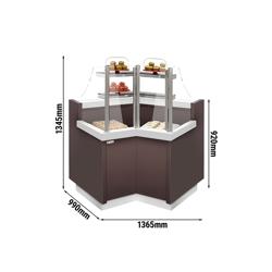 Commercial Riga Corner Cake & Pastry Display Fridge Counter – W 1,365 mm - 738 W - 2 Shelves - LED Lighting - 4–8°C