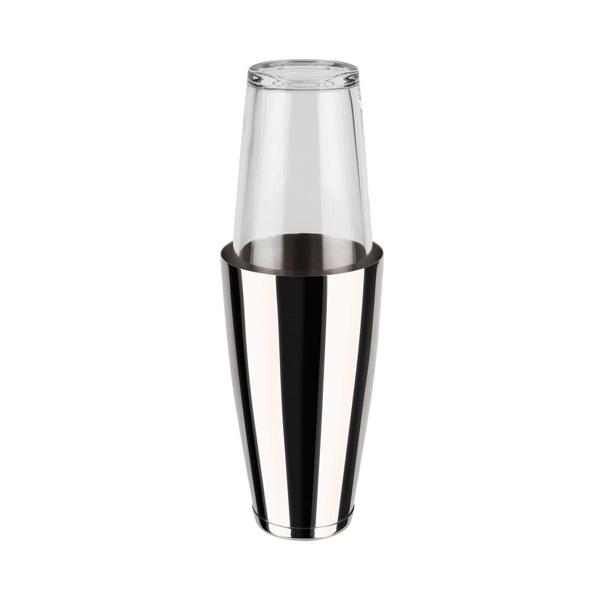 (6 pz) Shaker Boston - set 2 pezzi - acciaio inox - vetro - 0,7l