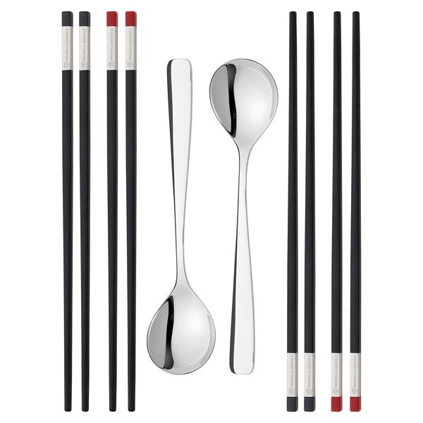 (10 pieces) ZWILLING | Chopstick & Soup Spoon Set – 4 pairs + 2 spoons - 18/10 stainless steel