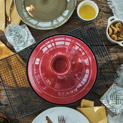 STAUB | Cast Iron Tajine – Ø 28 cm - Cherry Red - Matte Black Interior, Oven to 240°C