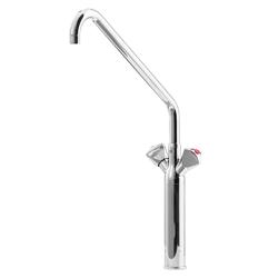 Grifo monomando de sobremesa (1 orificio) - con caño giratorio 350mm, extensión para elevar el grifo & montaje rápido - rosca 1/2"; encastre 34mm; 150x390x1010mm