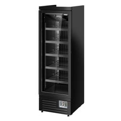 Commercial multideck display fridge - 630mm - 443L - with 1 hinged glass door & 5 shelves - Black