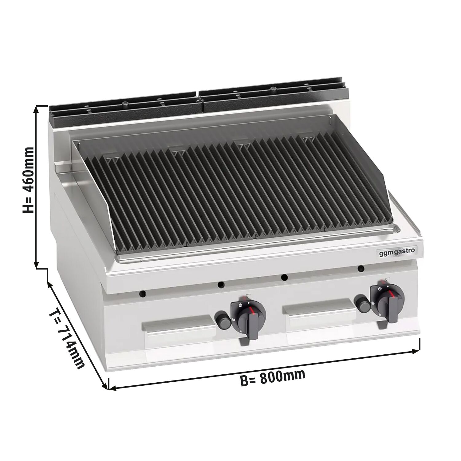 Gas lava rock grill 13 8 kW