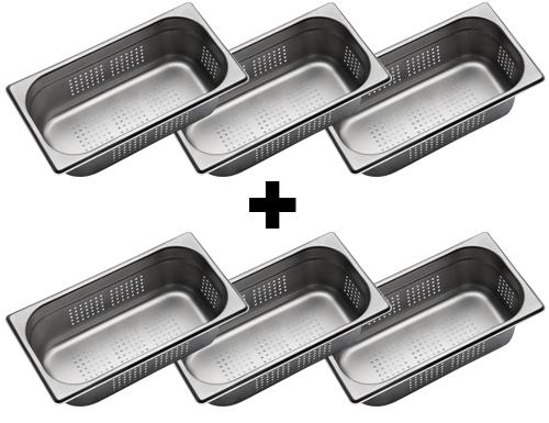 GN kantiner i rostfritt stål 1/3 - perforerad - djup: 100 mm