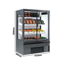 Wandkoelmeubel - 1018mm - 278 liter - met 2 dubbelglas glazen draaideuren & 2 schappen - anthracietgrijs (RAL7016)
