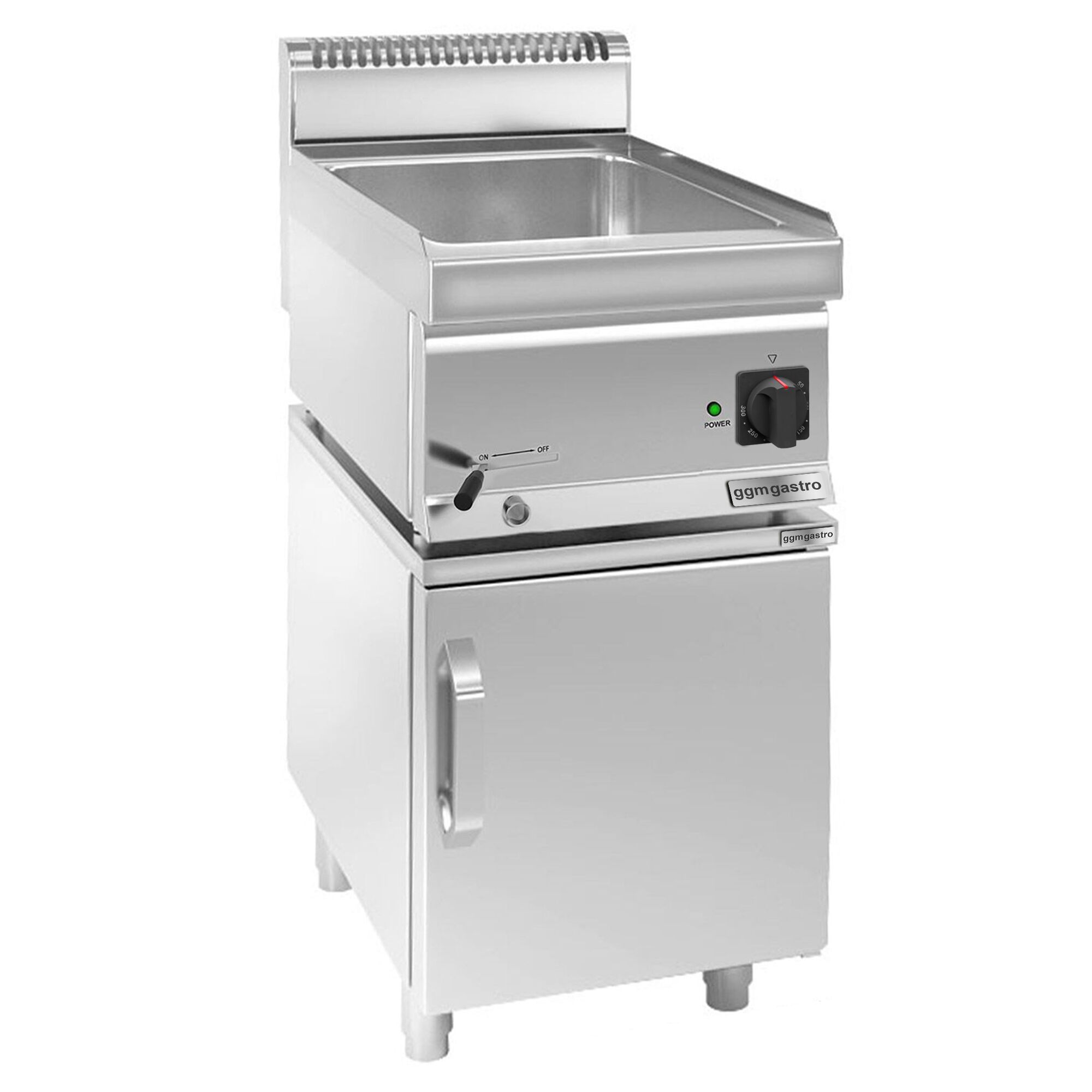 Электрическая Водяная баня (Bain-marie) - Мощность: 1,2 кВт - 1x GN 1/1 или 2x GN 1/2 - вкл. Подставку под оборудование с дверью