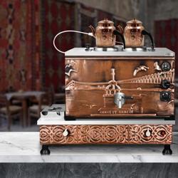 Gáz- és elektromos üzemű Réz szamovár - 770 mm - 22 l - Istanbul Design