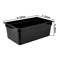 (6 Stück) Polycarbonat GN-Behälter 1/1 - Schwarz - Höhe: 200mm