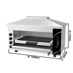 Horno Pita/ Salamander PRO con 4 Quemadores y Baño María - 1.02m | Gratinador | tostadora | parrilla trasera | gasolina | gastronomía