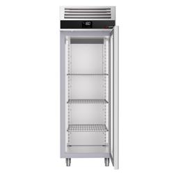 Armoire réfrigérée vitrée négative en acier inoxydable AISI 430 PREMIUM - GN 2/1 - 700 L - avec 1 porte vitrée & 3 grilles GN 2/1 & 3 paires de glissières