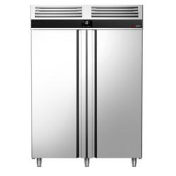 Armoire réfrigérée négative en acier inoxydable PREMIUM - GN 2/1 - 1400 L - avec 2 portes vitrées & Glissières GN & 6 grilles GN 2/1